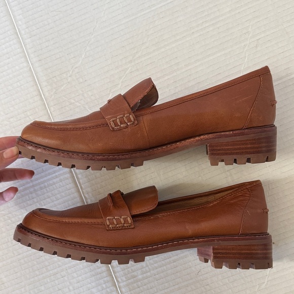 Madewell Corinne Lugsole Penny Loafers Sz 9.5 Business Casual Preppy Leather - Picture 3 of 13